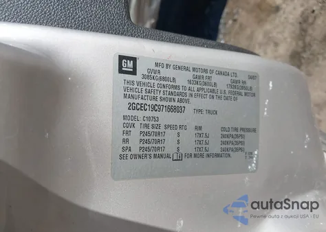 2007 Chevrolet Silverado 1500 Lt1 from USA, damaged, VIN 2GCEC19C971668037